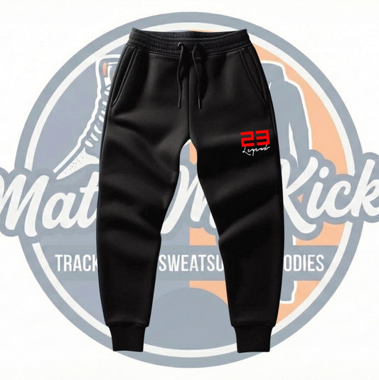Men's 23 Legend Black Joggers To Match Air Jordan Retro 13 Bred Built for Sneakerheads Pants