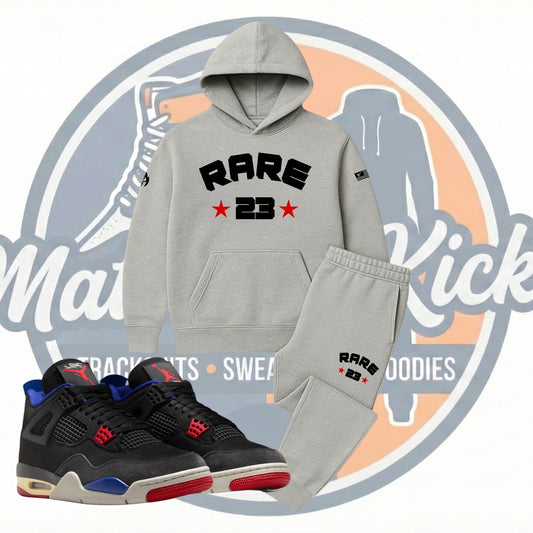 Men's Rare 23 Grey Hoodie Joggers Sweatsuit To Match Jordan 4 Rare Unisex Trracksuit Sportswear