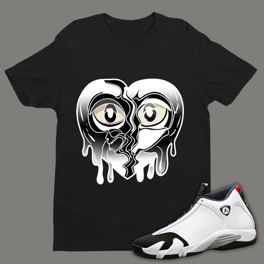 Crying Heart B Tee Match Air Jordan 14 "Black Toe"