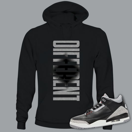 Different B Hoodie Match Air Jordan 3 “Black Cement”