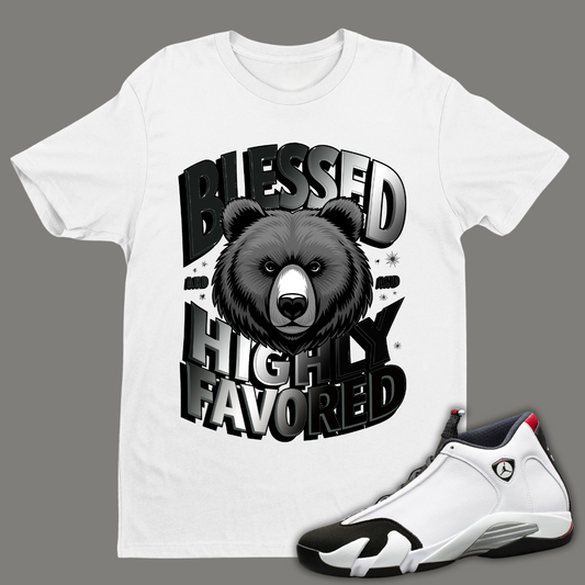 Blessed And Highly Favored W Tee Match Air Jordan 14 "Black Toe"