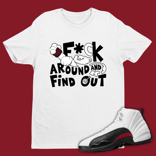 F#ck Around And Find Out 1 W Match Air Jordan 12 “Red Taxi”