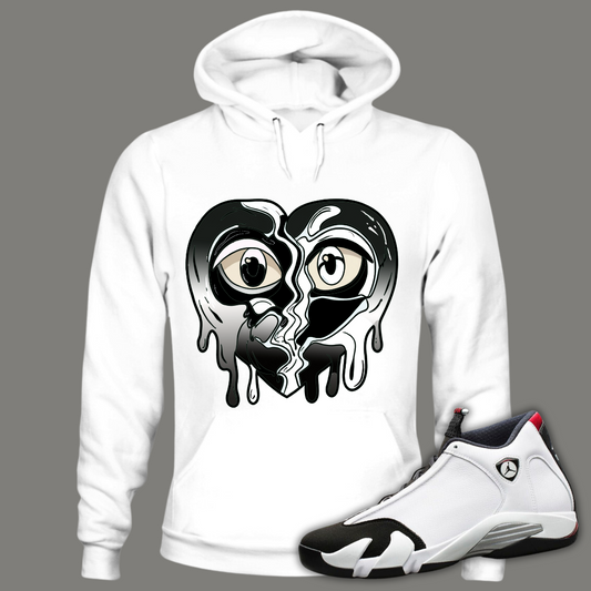 Crying Heart W Hoodie Match Air Jordan 14 "Black Toe"