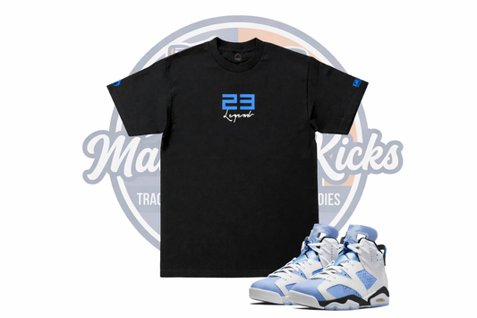 Men's Black T-Shirt 23 Legend Tee To Match Air Jordan 6 UNC