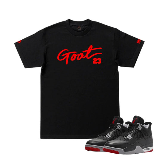Men's Black T-Shirt To Match Air Jordan 4 Bred