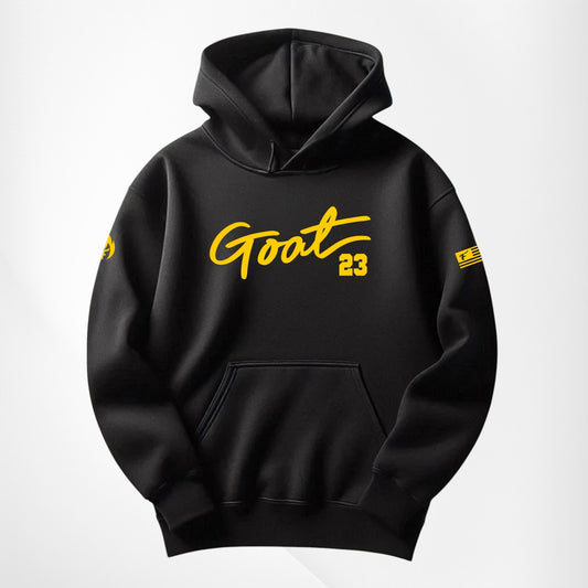 GOAT 23 Black Yellow Hoodie – Premium Streetwear Comfort To Match Jordan 4 Thunder