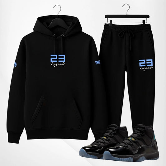 23 Legend Black Sweatsuit Hoodie Joggers To Match Jordan 11 Gamma MMK Tracksuit